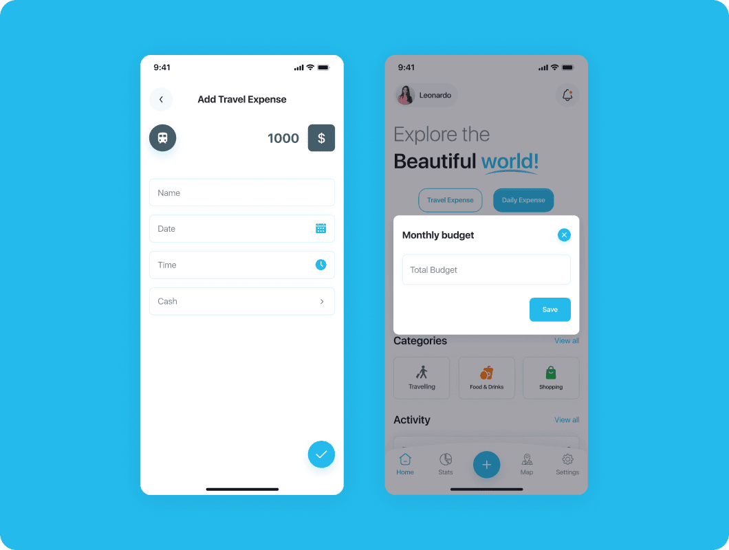 Personal finance app budgeting tool screen